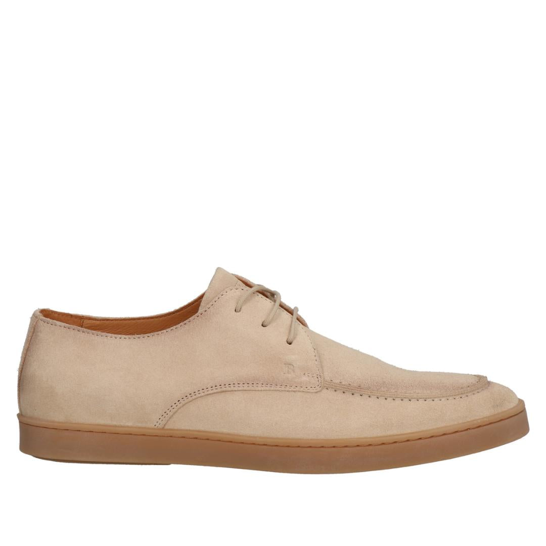 Heren veterschoenen-Beige suède/nubuck
