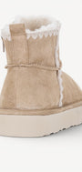 DAMES BOOTS+KORT LAARS-Beige suède/nubuck