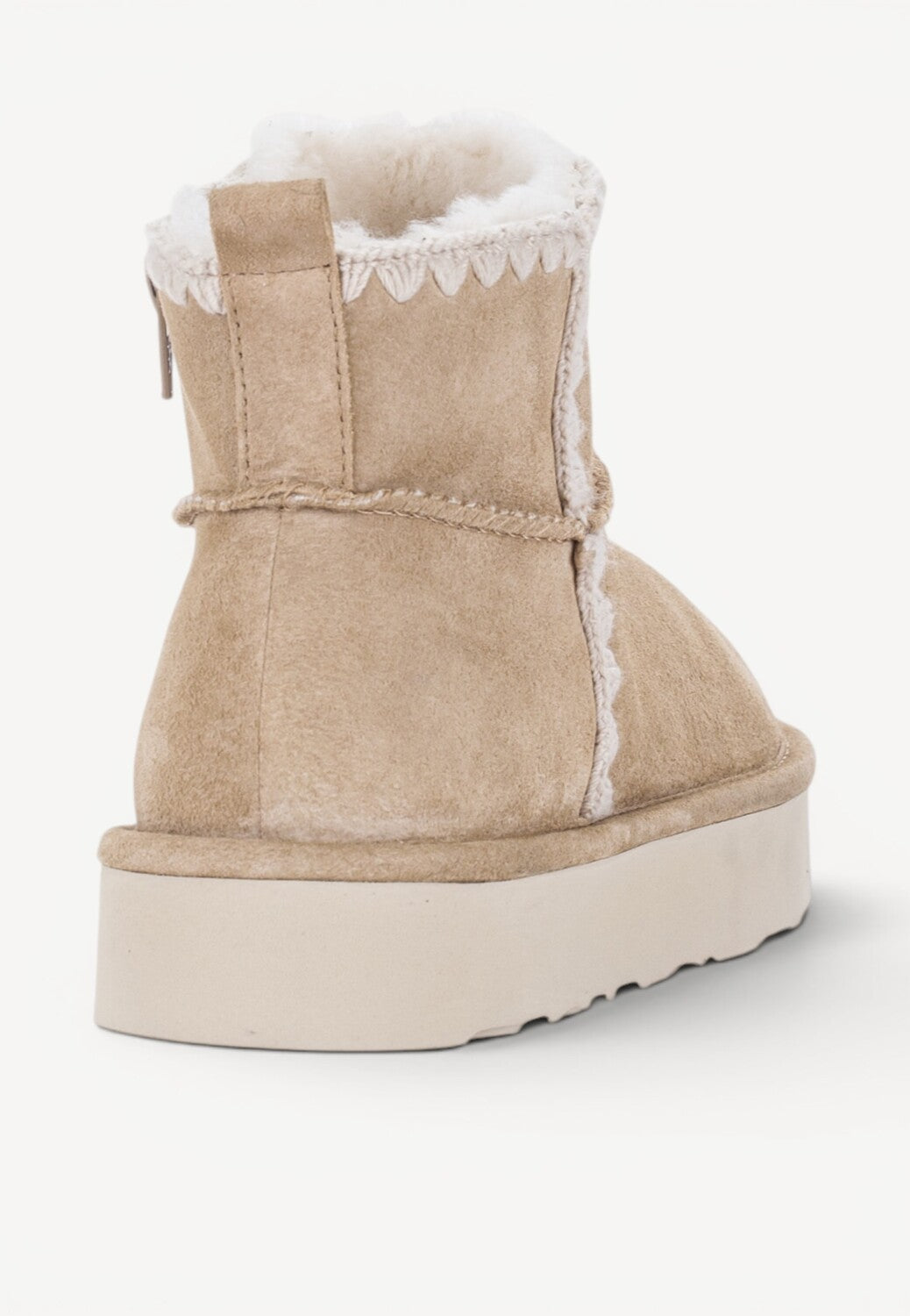 DAMES BOOTS+KORT LAARS-Beige suède/nubuck