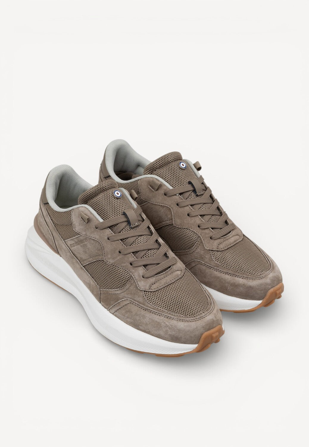 Heren veterschoenen-Beige suède/nubuck