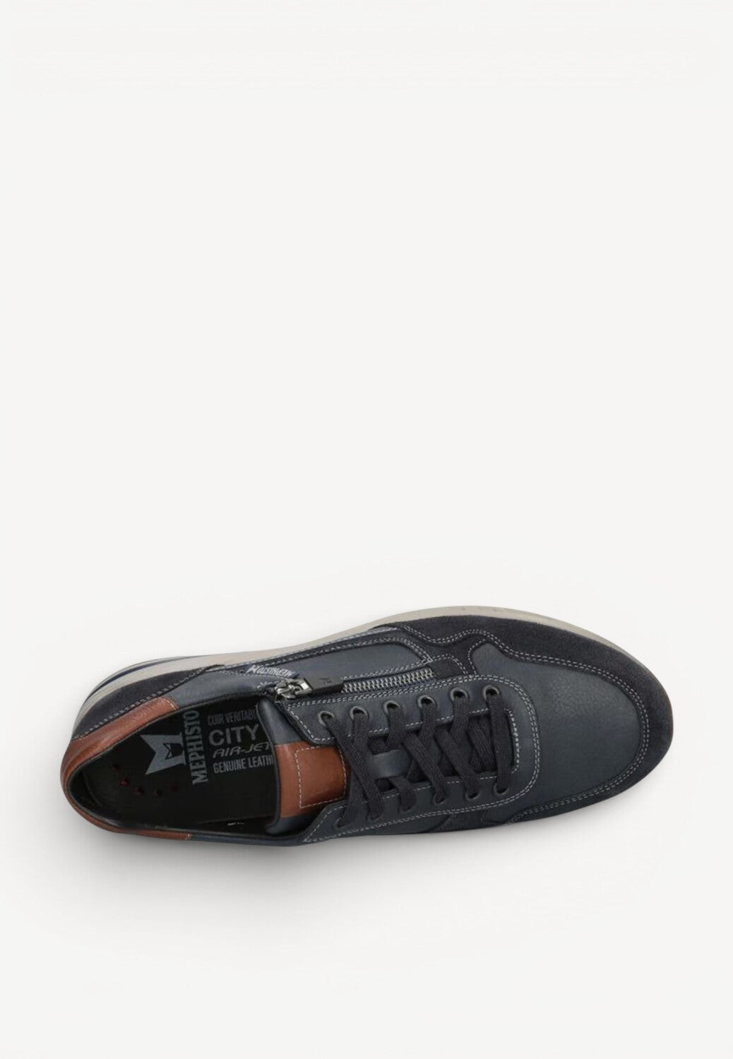 Heren veterschoenen-Blauw leer