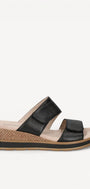 DAMES OPEN SCHOENEN-Zwart leer
