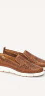 DAMES INSTAPSCHOENEN-Bruin leer