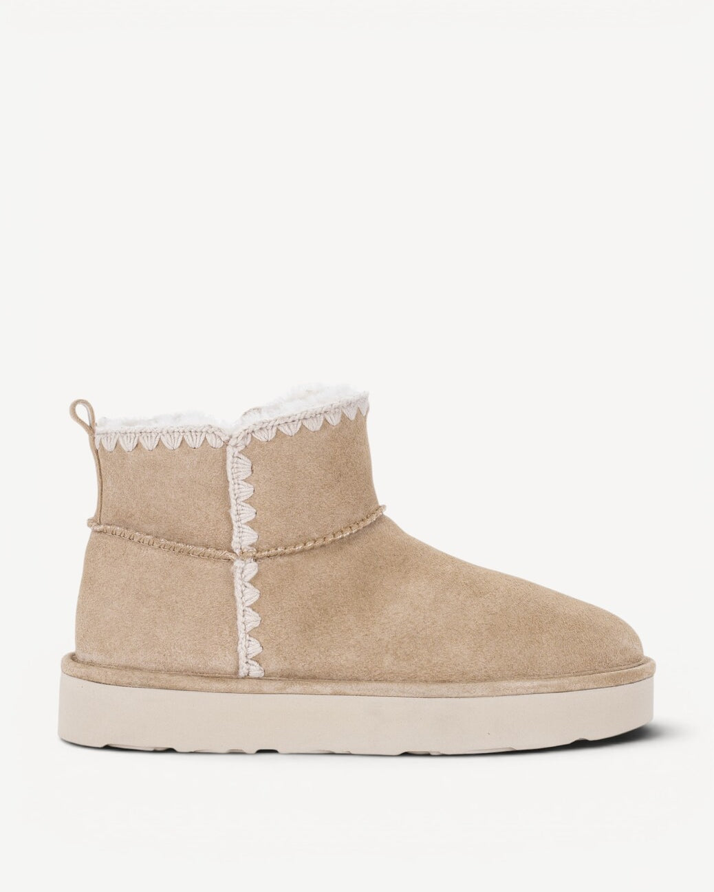 DAMES BOOTS+KORT LAARS-Beige suède/nubuck