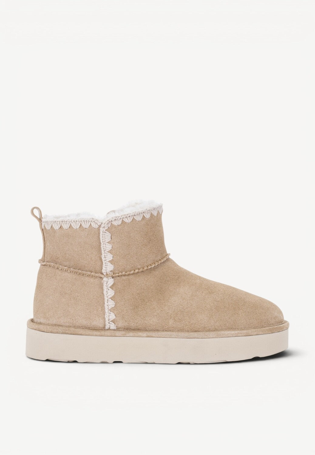 DAMES BOOTS+KORT LAARS-Beige suède/nubuck