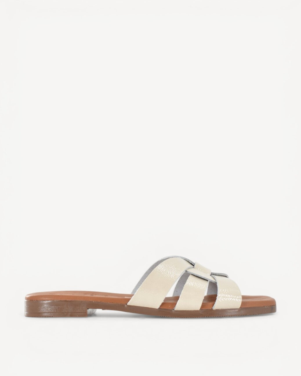 DAMES OPEN SCHOENEN-Beige lak