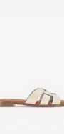 DAMES OPEN SCHOENEN-Beige lak