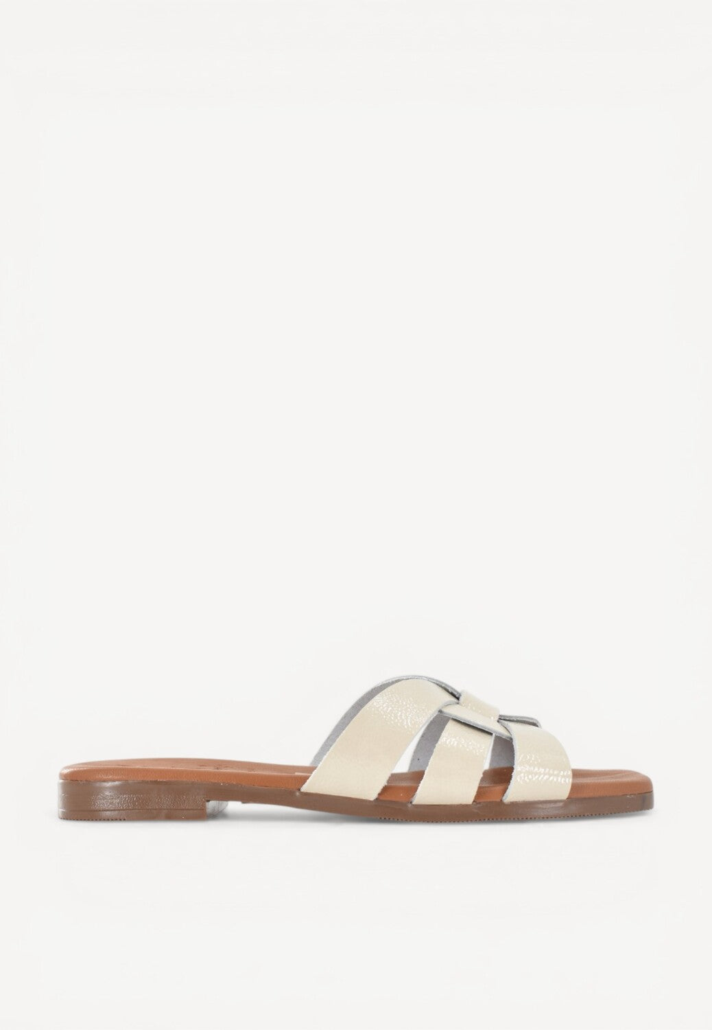 DAMES OPEN SCHOENEN-Beige lak