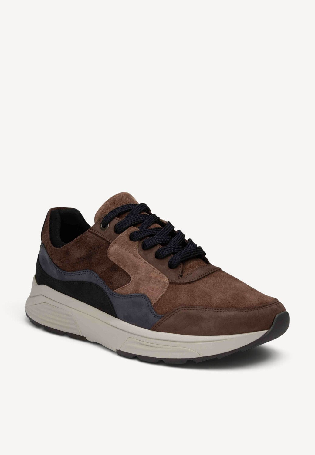 Heren veterschoenen-Bruin combi kleur