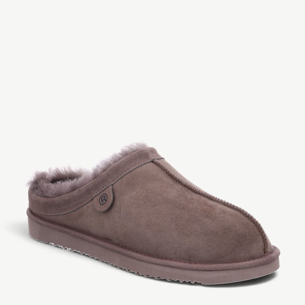 Heren muil pantoffels-Beige suède/nubuck