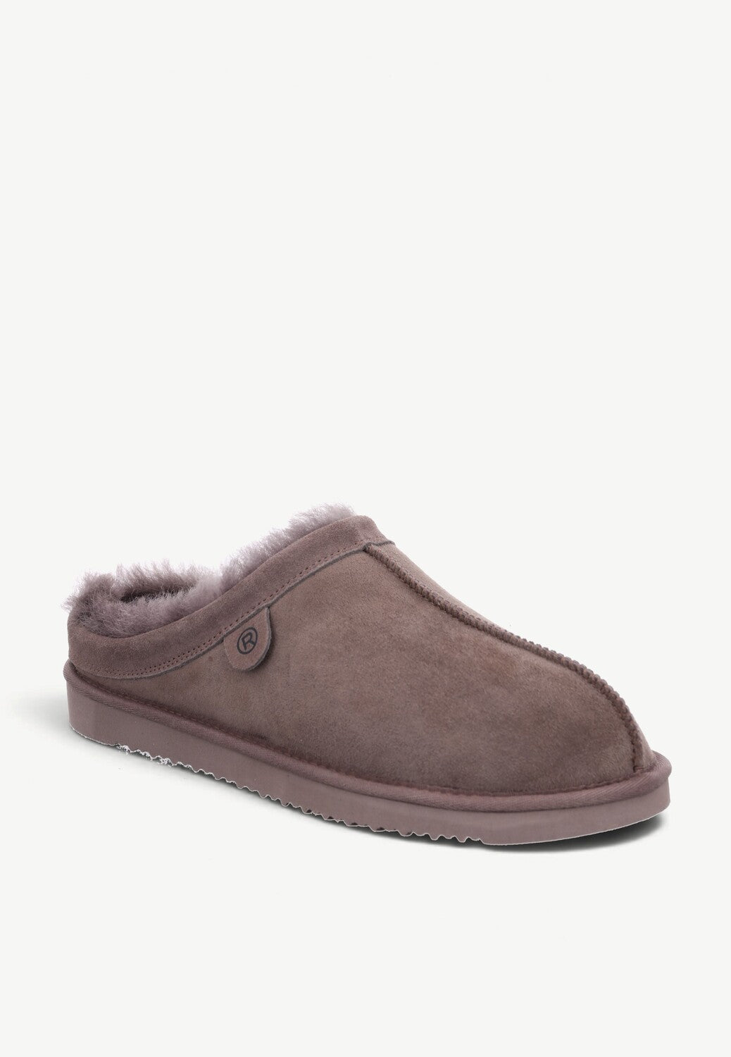 Heren muil pantoffels-Beige suède/nubuck
