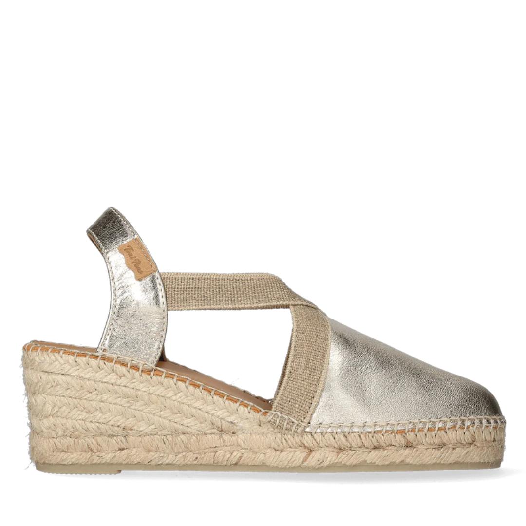 MUIL +SLINGBACK-Goud leer