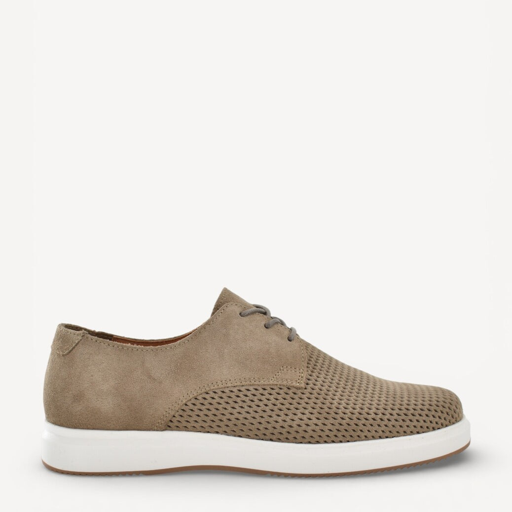 Heren veterschoenen-Beige suède/nubuck