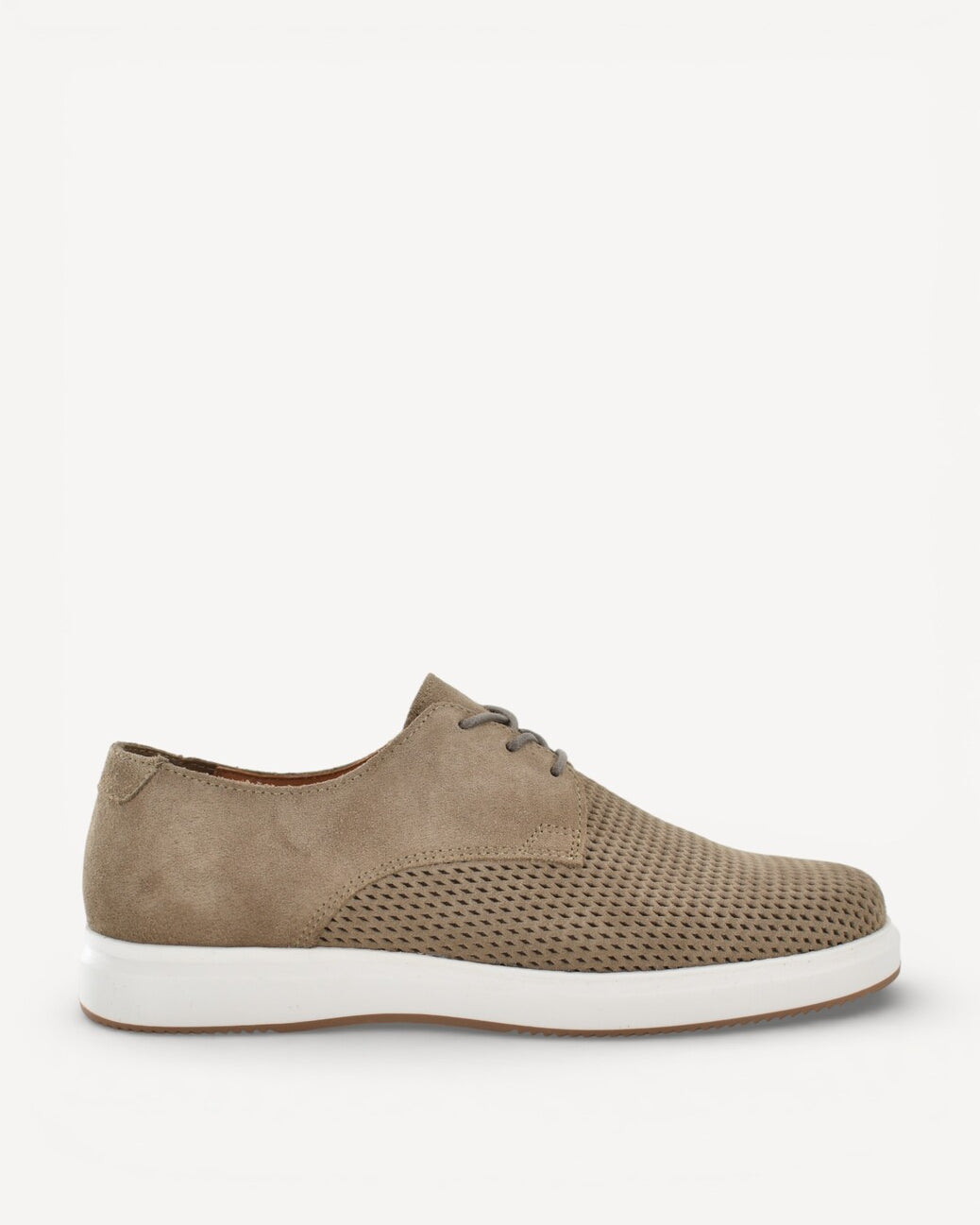 Heren veterschoenen-Beige suède/nubuck