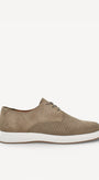 Heren veterschoenen-Beige suède/nubuck