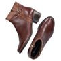 DAMES BOOTS+KORT LAARS-Bruin leer