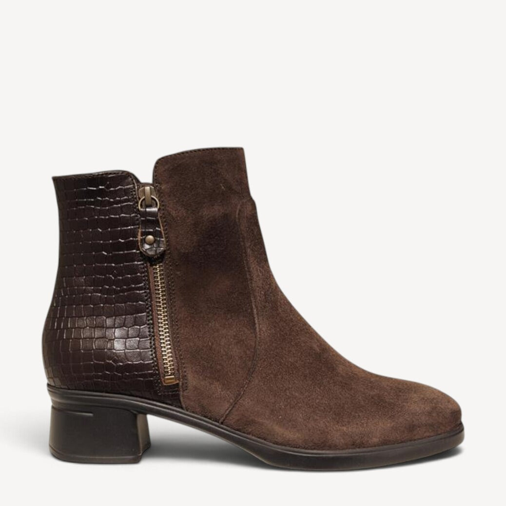 DAMES BOOTS+KORT LAARS-Bruin suède