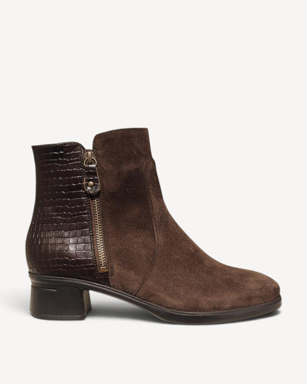 DAMES BOOTS+KORT LAARS-Bruin suède
