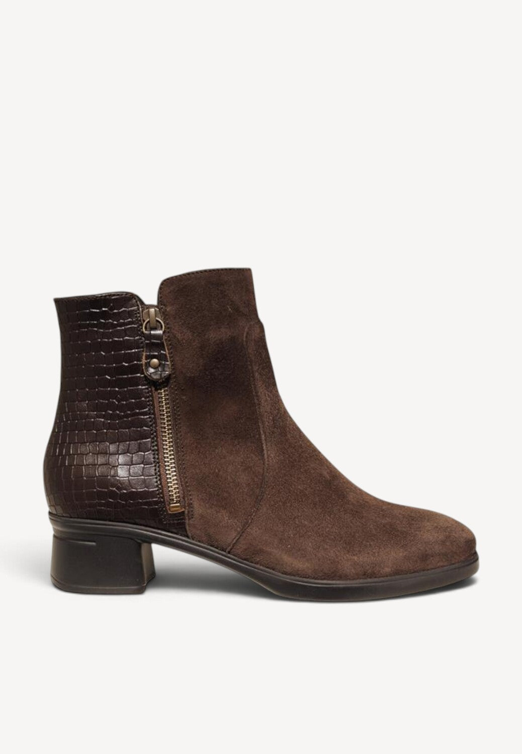DAMES BOOTS+KORT LAARS-Bruin suède