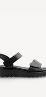 DAMES OPEN SCHOENEN-Zwart leer