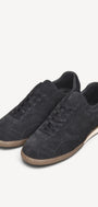 Heren veterschoenen-Blauw suède/nubuck