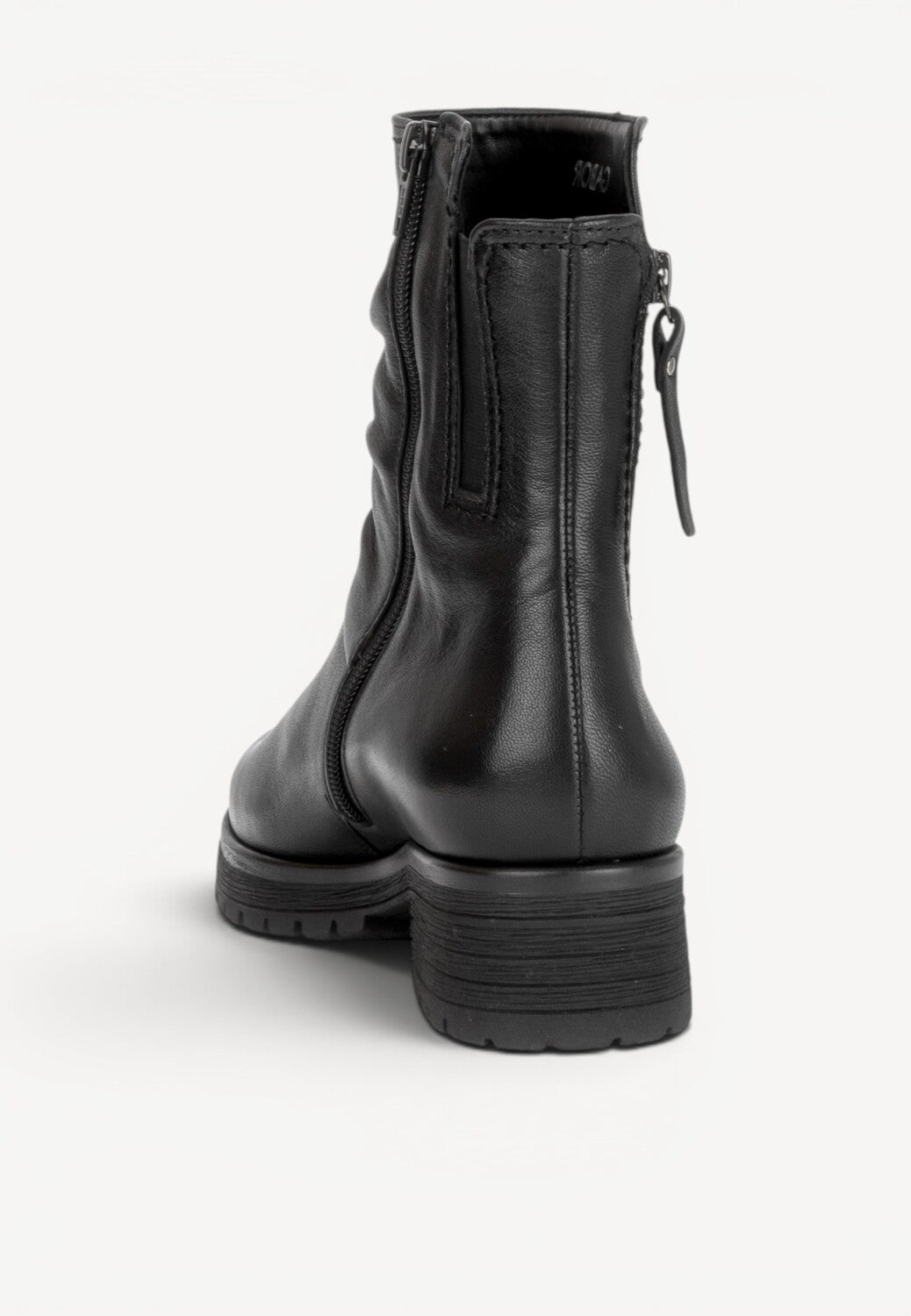 DAMES BOOTS+KORT LAARS-Zwart leer