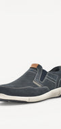 Heren instapper-Blauw suède/nubuck