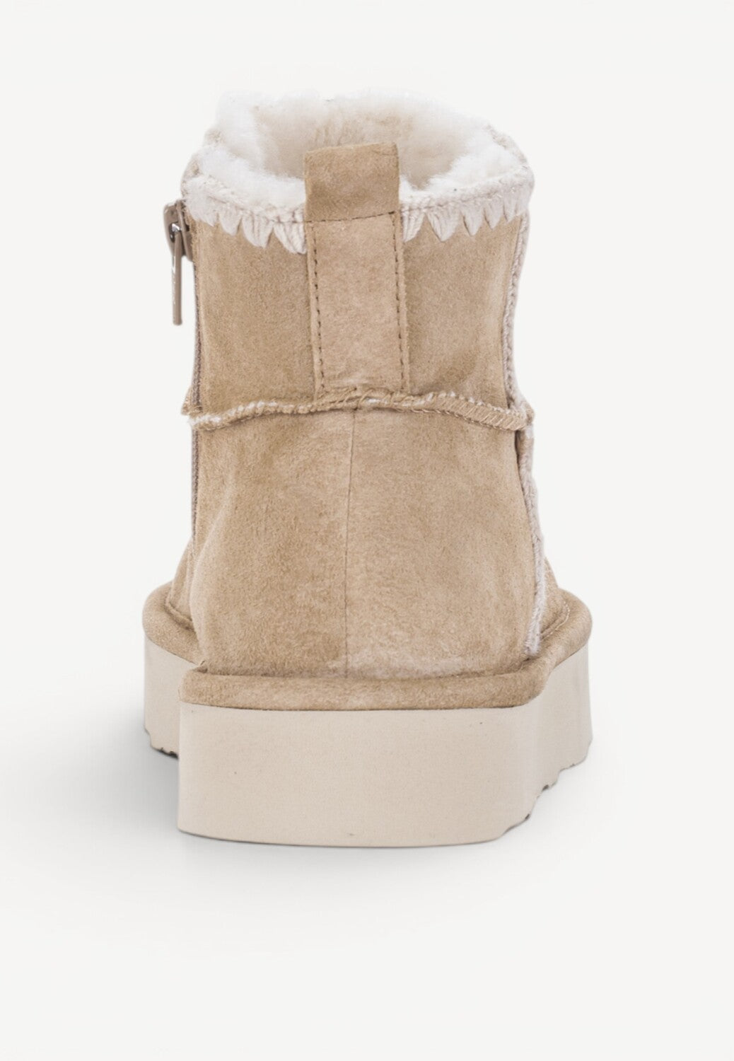 DAMES BOOTS+KORT LAARS-Beige suède/nubuck