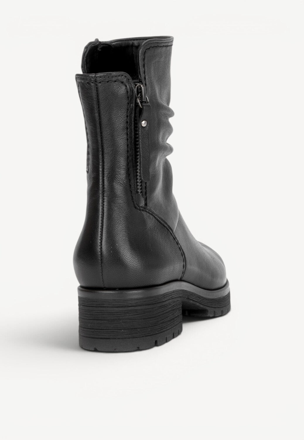 DAMES BOOTS+KORT LAARS-Zwart leer
