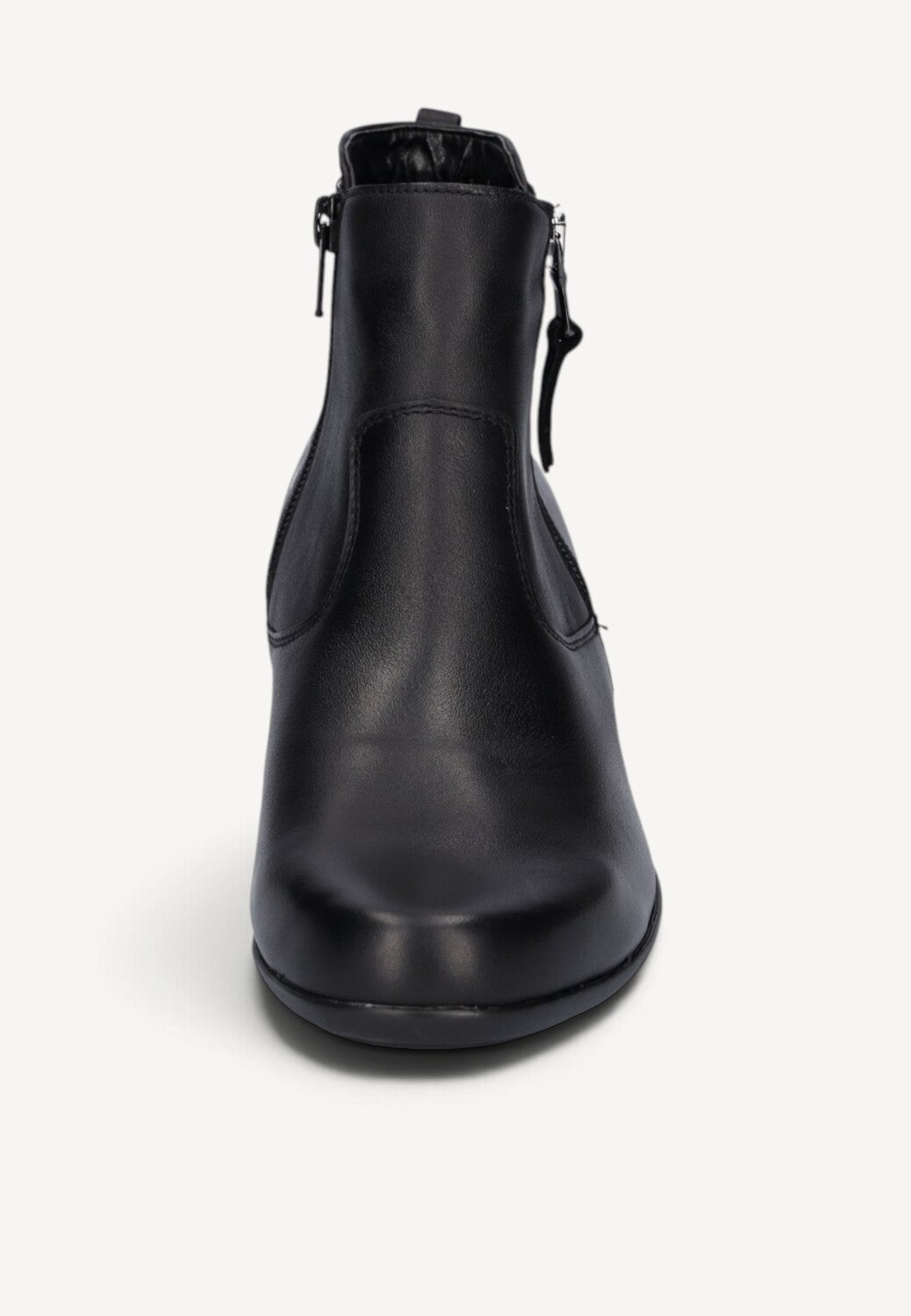 DAMES BOOTS+KORT LAARS-Zwart leer