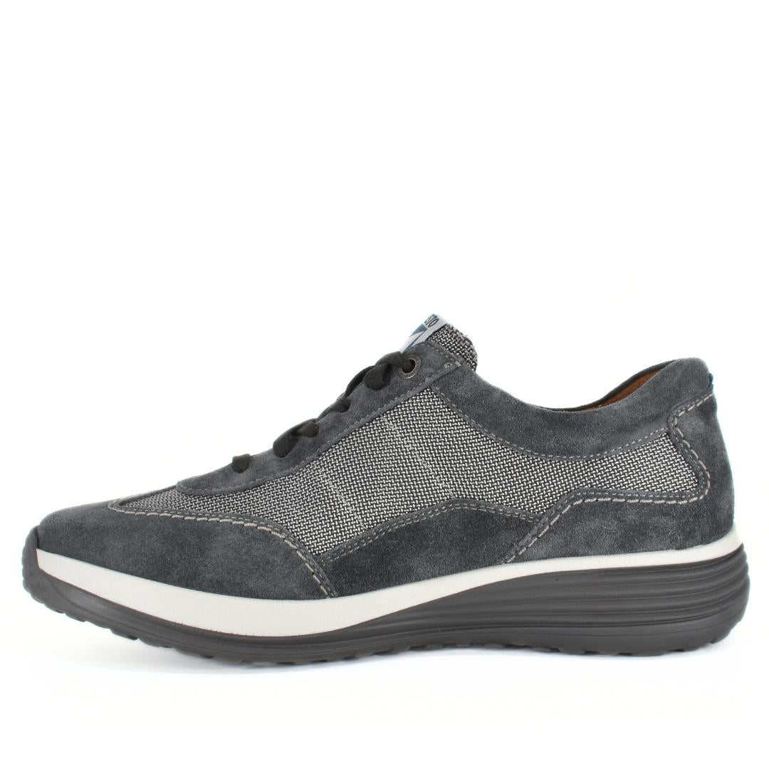 Heren veterschoenen-Grijs suède