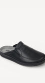 Heren muil pantoffels-Zwart leer