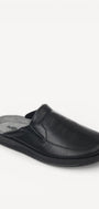 Heren muil pantoffels-Zwart leer