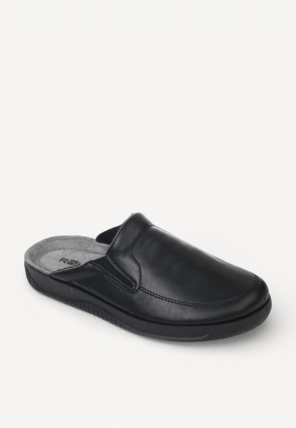 Heren muil pantoffels-Zwart leer