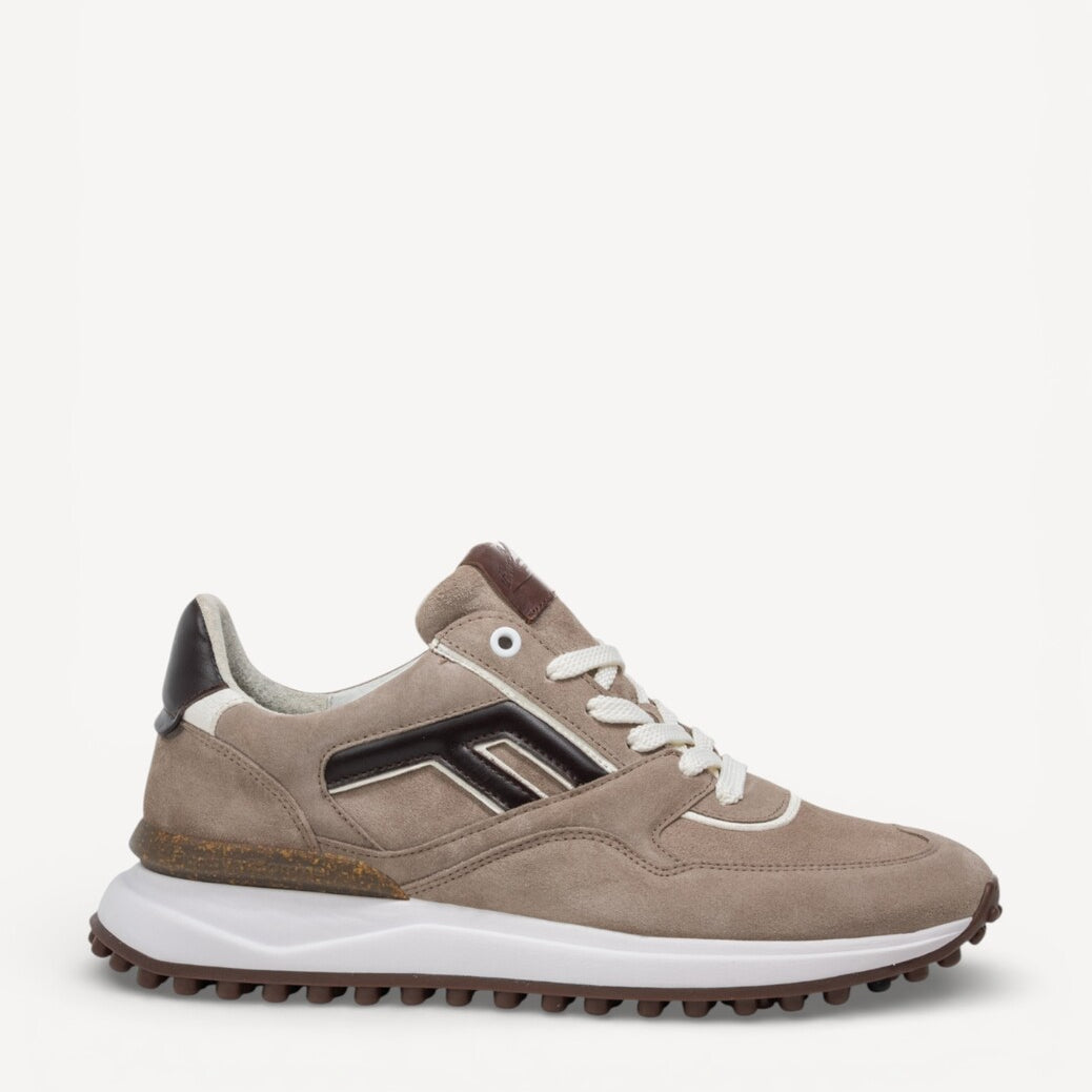 Heren veterschoenen-Beige suède/nubuck