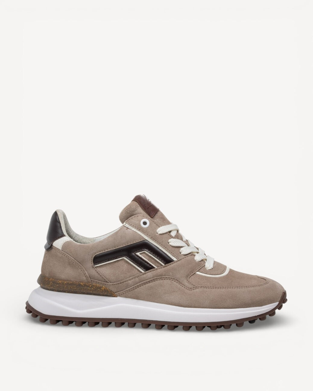 Heren veterschoenen-Beige suède/nubuck