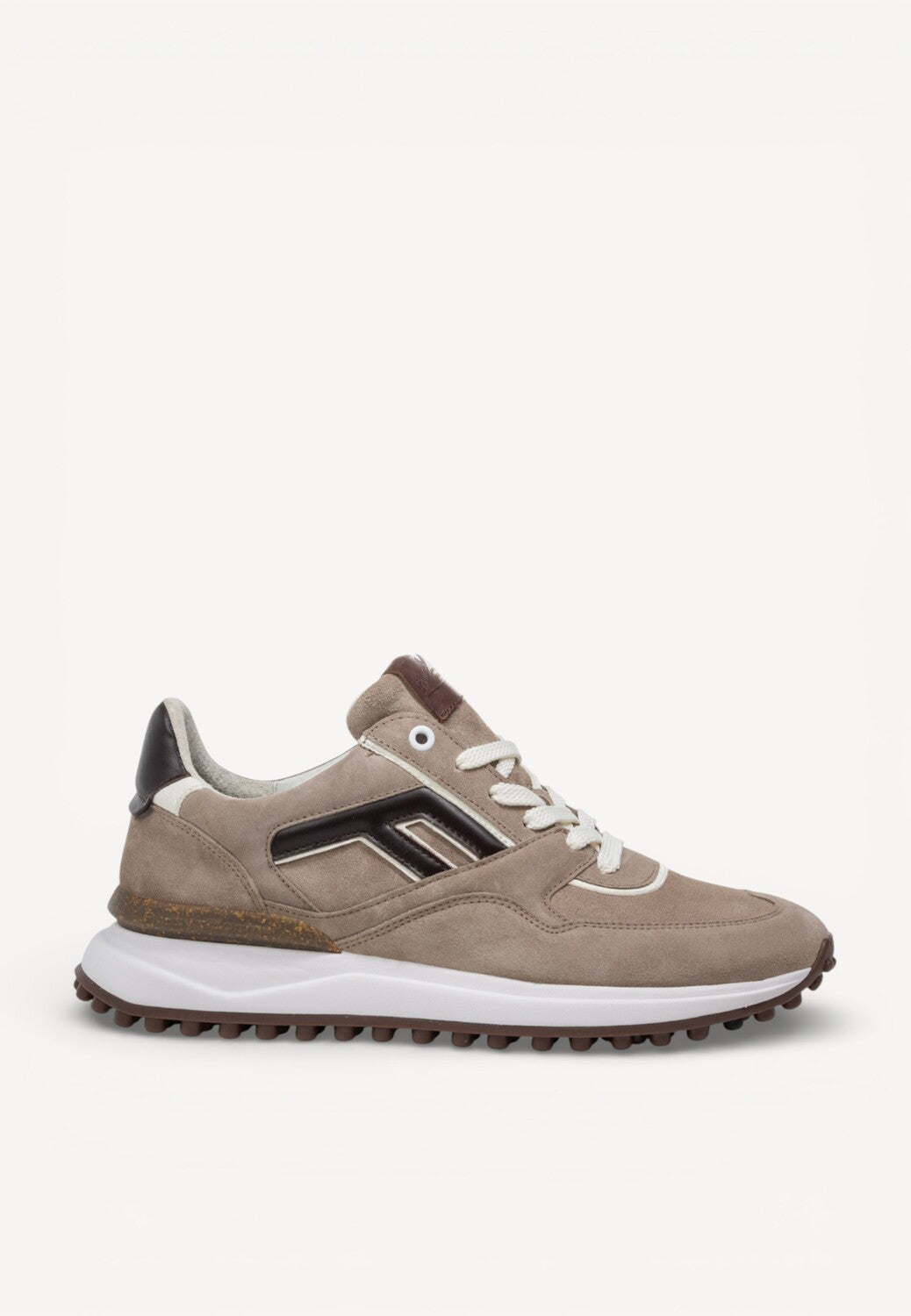 Heren veterschoenen-Beige suède/nubuck
