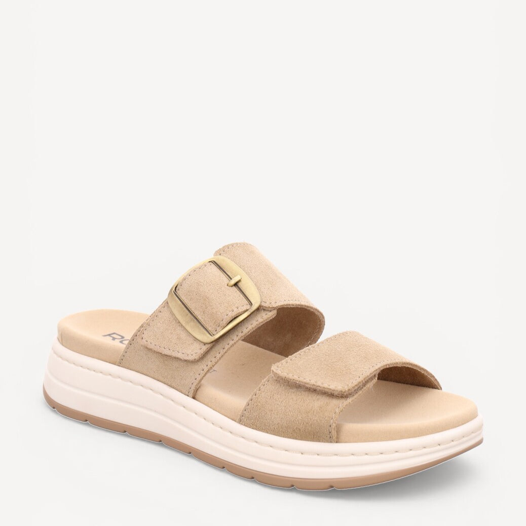 DAMES OPEN SCHOENEN-Beige suède/nubuck