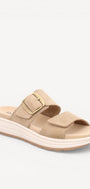 DAMES OPEN SCHOENEN-Beige suède/nubuck