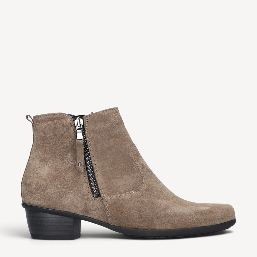 DAMES BOOTS+KORT LAARS-Beige suède/nubuck