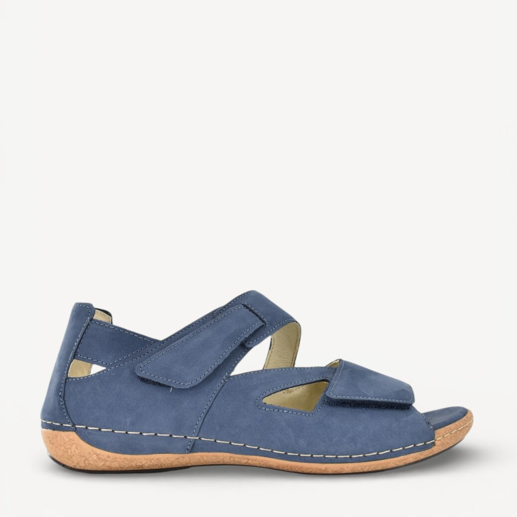 DAMES OPEN SCHOENEN-Blauw suède/nubuck