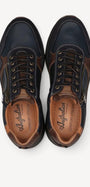 Heren veterschoenen-Blauw suède/nubuck