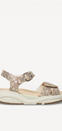 DAMES OPEN SCHOENEN-Bruin combi kleur