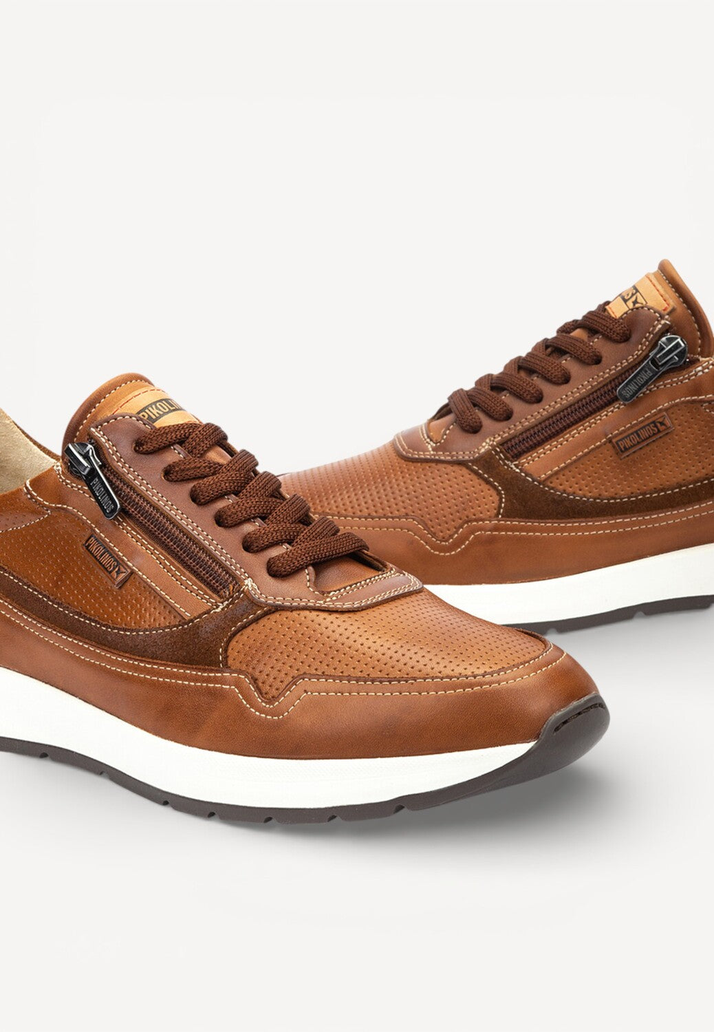 Heren veterschoenen-Bruin leer