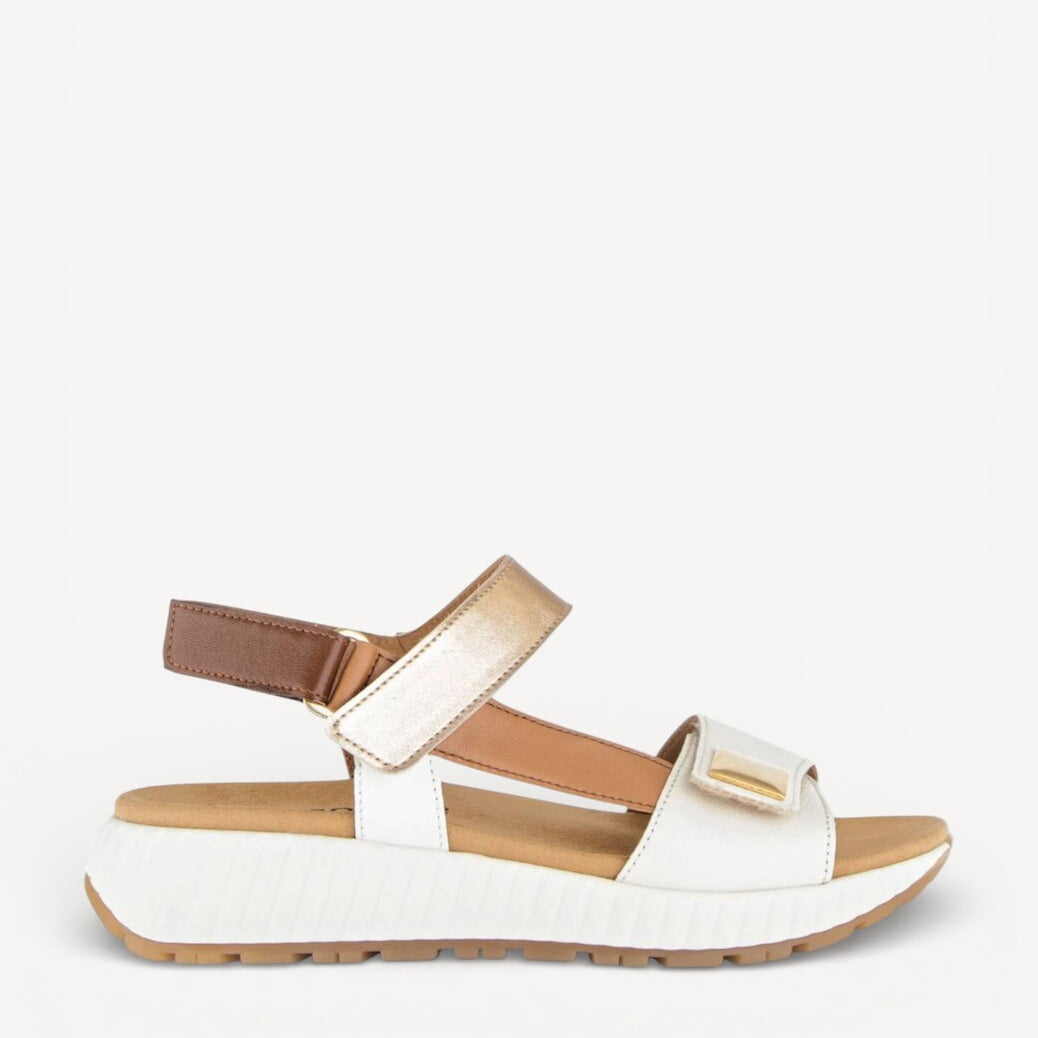 DAMES OPEN SCHOENEN-Beige combi kleur