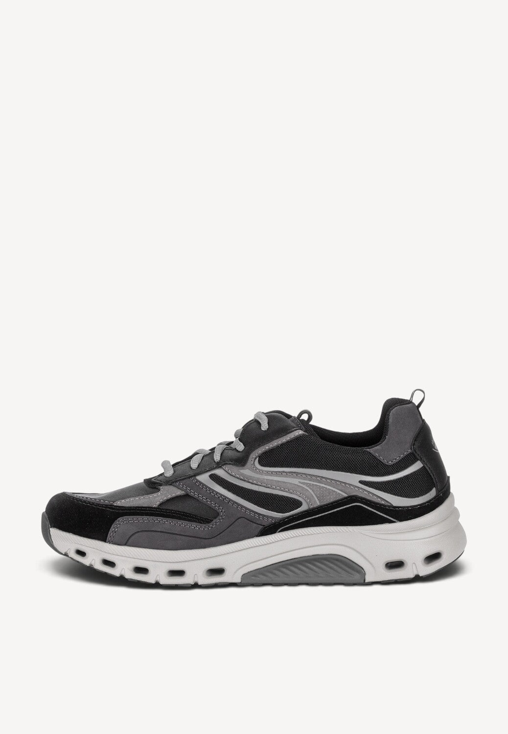 Heren veterschoenen-Zwart combi kleur