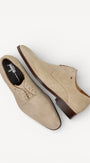 Heren veterschoenen-Beige suède/nubuck