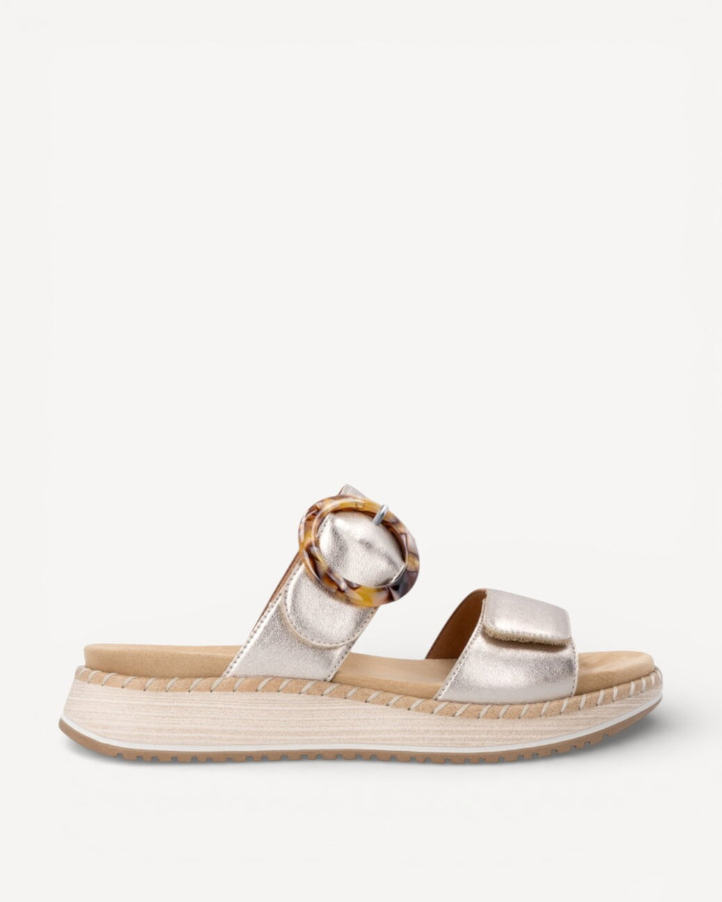 DAMES OPEN SCHOENEN-Goud leer