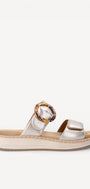 DAMES OPEN SCHOENEN-Goud leer