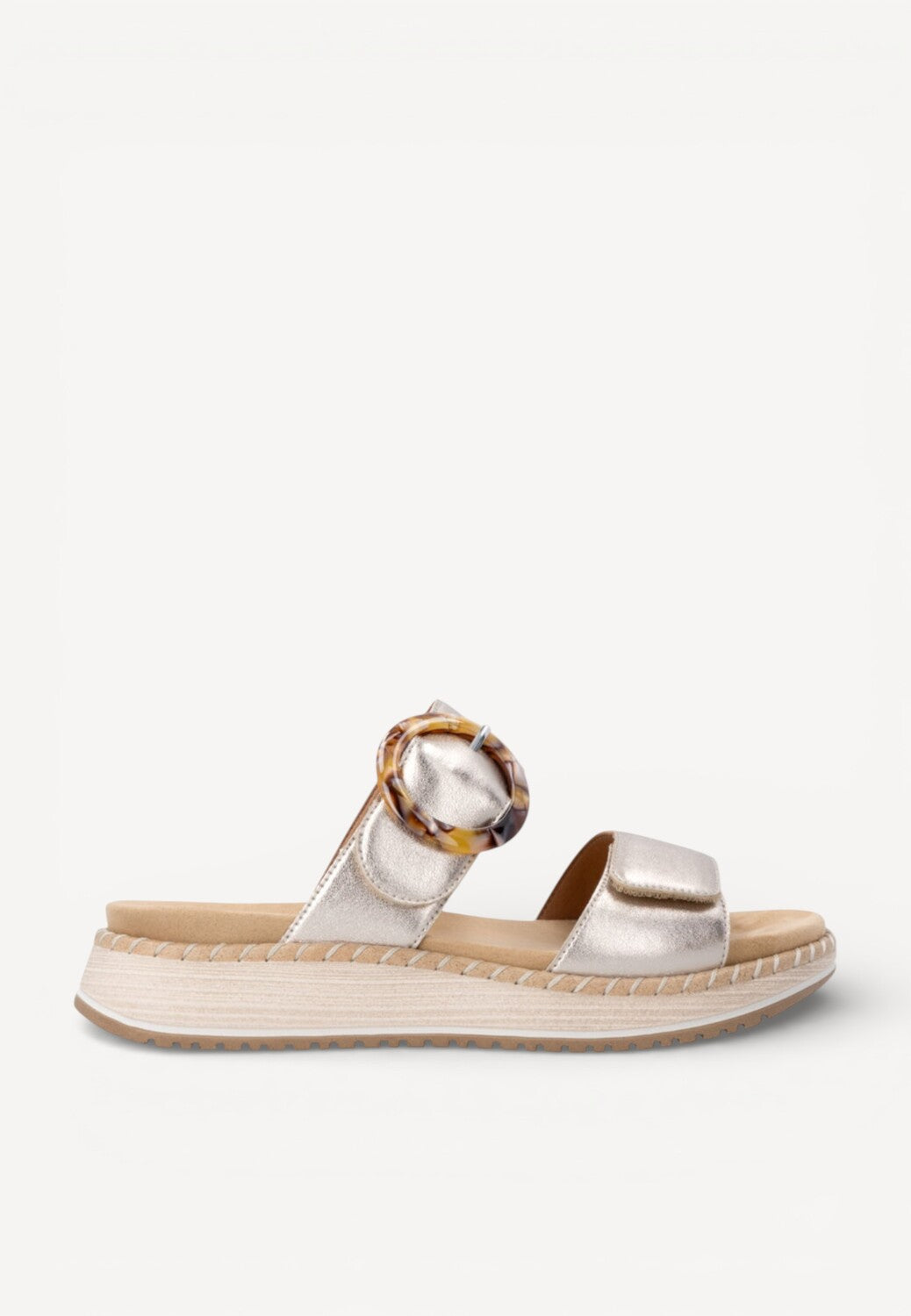 DAMES OPEN SCHOENEN-Goud leer